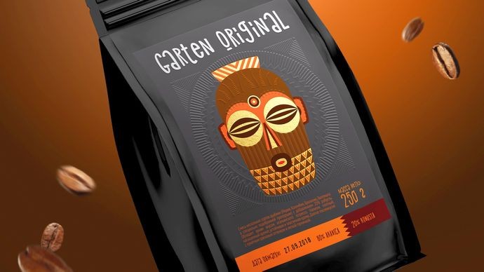 «Этикетка для эксклюзивной смеси кофе Garten Original»